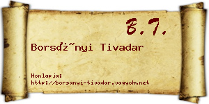 Borsányi Tivadar névjegykártya