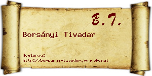 Borsányi Tivadar névjegykártya